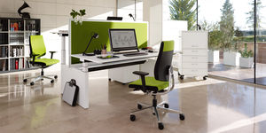 caisson de bureau stratifié / à 3 tiroirs / avec porte battante / à 5 tiroirs