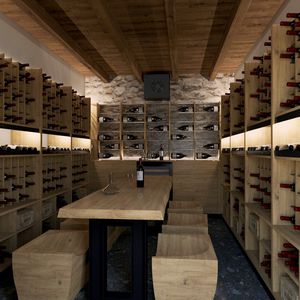 range-bouteille en bois