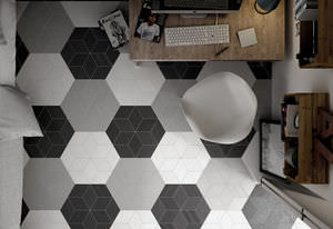 carrelage d'intérieur / de sol / en grès cérame / à motif géométrique