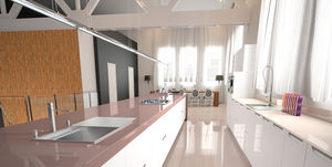plan de travail en composite quartz
