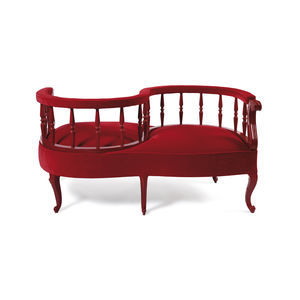 banquette de style Louis XV / en velours / en bois / en bois massif