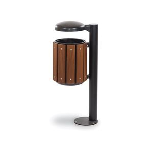poubelle publique / en métal / en bois