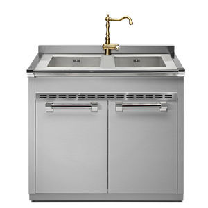 meuble évier en acier inox
