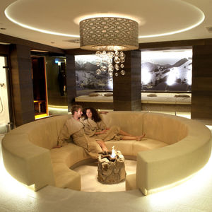 plafonnier contemporain / rond / en tissu / à LED