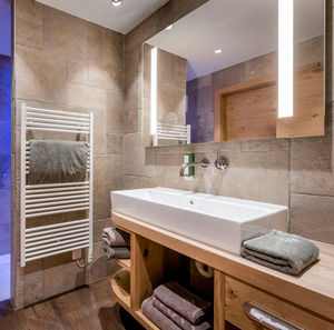 miroir de salle de bain mural / lumineux (LED) / contemporain / rectangulaire