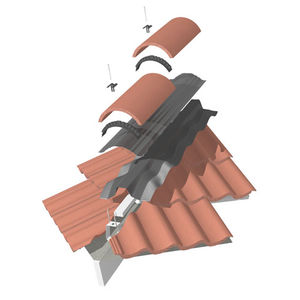 tuile de rive / en terre cuite / ventilée