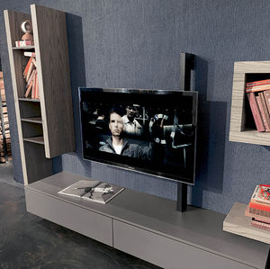 support TV mural contemporain / pivotant / en métal