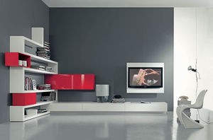 ensemble TV mural contemporain