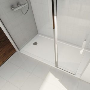 receveur de douche rectangulaire / à poser / en résine / en Solid Surface