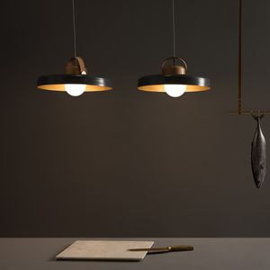 suspension / contemporaine / en aluminium / en chêne