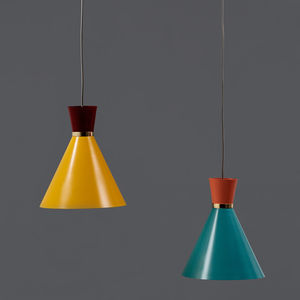 suspension / contemporaine / en aluminium / rouge