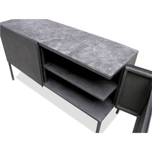 buffet sur pieds hauts / design original / en métal laqué / en béton
