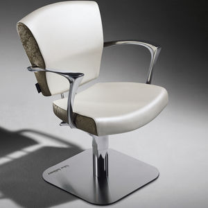 fauteuil de coiffure en simili cuir / en aluminium / pivotant / à hauteur réglable