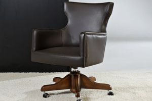 fauteuil de bureau contemporain / en cuir / pivotant / piètement étoile