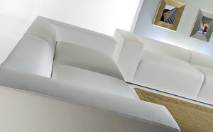 canapé contemporain / en cuir / 3 places / avec accoudoirs