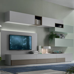 ensemble TV mural contemporain