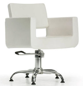 fauteuil de coiffure en polyuréthane / avec pompe hydraulique / piètement étoile