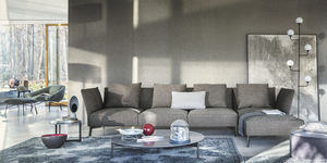 canapé d'angle / contemporain / en métal / en tissu
