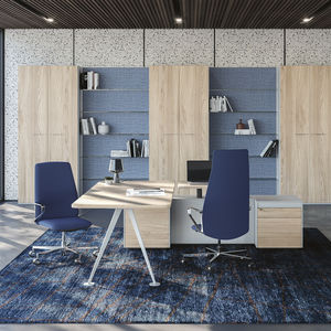 bureau de direction / bois / en mélaminé / en verre fumé