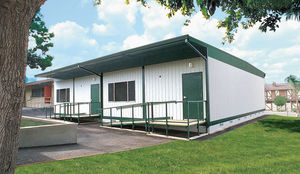 bâtiment temporaire / en bois / ossature métallique / pour école