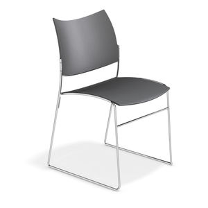 chaise visiteur contemporaine / avec accoudoirs / tapissée / empilable