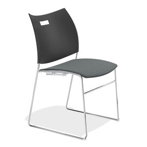 chaise visiteur contemporaine / tapissée / empilable / luge