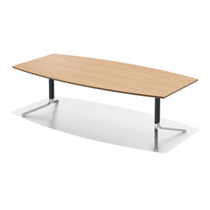 table de conférence contemporaine / en bois / avec piètement en aluminium / rectangulaire