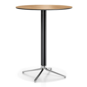 table bistrot contemporaine / en bois / avec piètement en métal / ronde