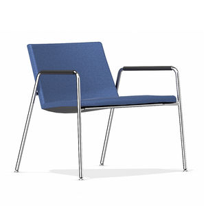 fauteuil visiteur contemporain / en tissu / en métal / bleu