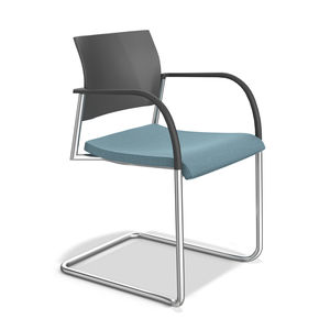 chaise visiteur contemporaine / avec accoudoirs / tapissée / cantilever