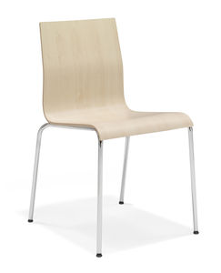 chaise visiteur contemporaine / avec accoudoirs / tapissée / en hêtre