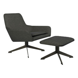 fauteuil contemporain / en tissu / avec repose-pieds / piètement étoile