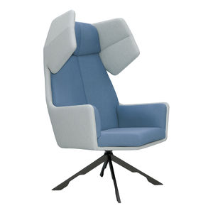 fauteuil contemporain / en tissu / en cuir / en acier à revêtement par poudre