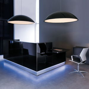 banque d'accueil modulable / d'angle / en verre / en inox