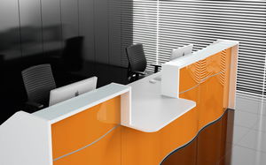 banque d'accueil modulable / stratifiée / en verre / en aluminium