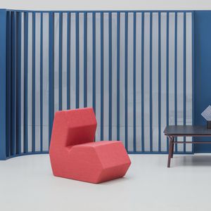 pouf design original / en velours / modulable / pour établissement public