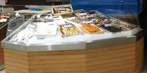 vitrine réfrigérée comptoir / étagère / éclairée / pour commerce