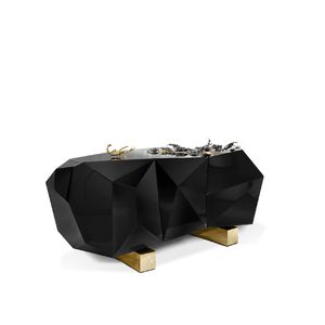 buffet design original / en bois / en laiton / noir