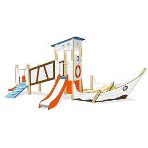 structure de jeu pour aire de jeux / pour collectivité / en bois / en métal