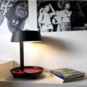 lampe de table / contemporaine / en métal / en bois