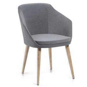 chaise contemporaine / tapissée / avec accoudoirs / en tissu