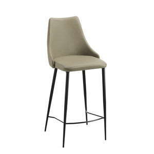 chaise de bar contemporaine / tapissée / avec repose-pieds / en cuir
