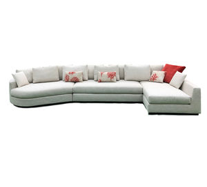 canapé modulable / contemporain / en tissu / en cuir