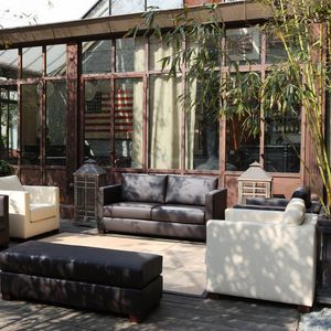 canapé d'angle / compact / contemporain / en tissu