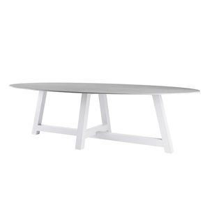 table à manger contemporaine / en verre / en céramique / en HPL