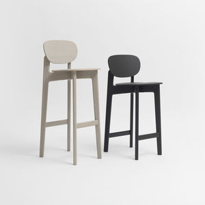 chaise de bar contemporaine / tapissée / en chêne / en bois massif