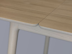 table à manger contemporaine / en bois massif / rectangulaire / professionnelle