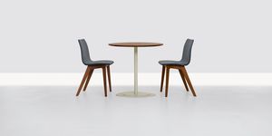 table contemporaine / en acier / rectangulaire / ronde