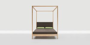 lit à baldaquin / double / contemporain / en bois massif