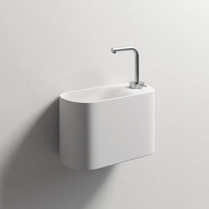 lave-mains suspendu / ovale / en Solid Surface / en résine